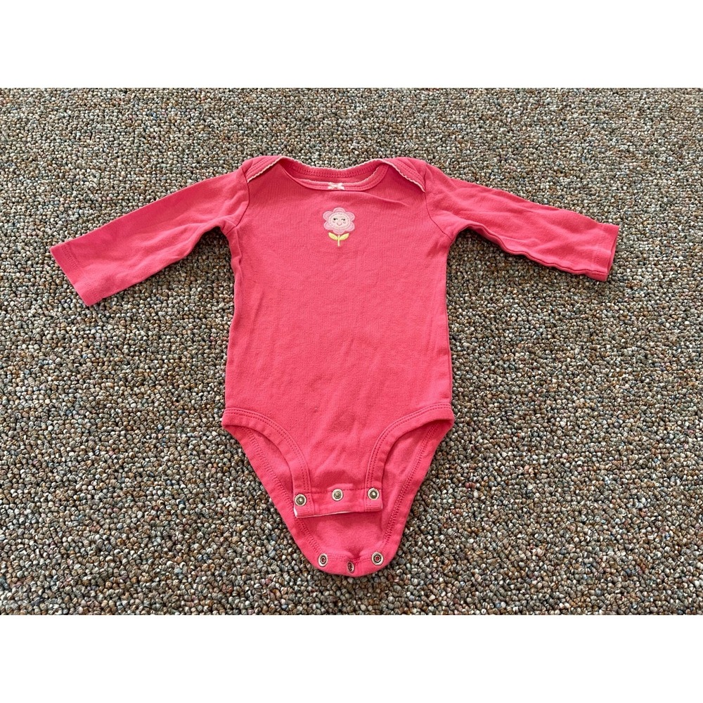 Carter's Girls Smiling Flower Pink Bodysuit 6M